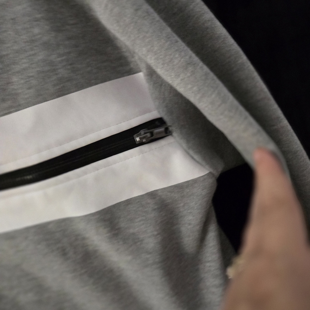 NWT sweatshirt w faux leather striped detail - Picture 5 of 6